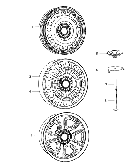 2015 Dodge Charger Spare Wheel Diagram for 68294323AA