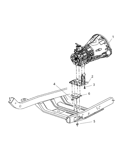 2006 Jeep Wrangler Mount, Transmission Diagram 1