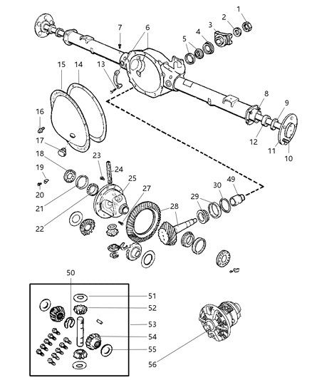 2003 Dodge Ram Van Housing-Rear Axle Diagram for 5086466AA