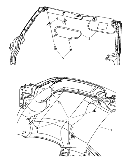 2006 Dodge Viper Headliner Diagram