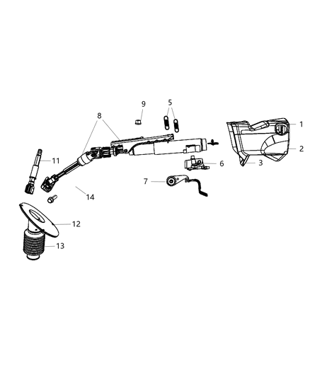 2010 Chrysler Town & Country Steering Column Assembly Diagram