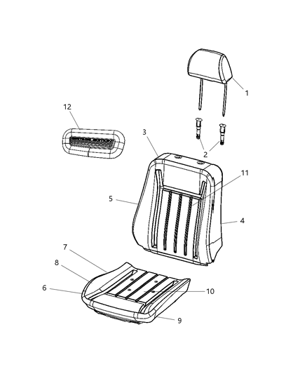 2008 Chrysler 300 Front Seat - Bucket Diagram 2