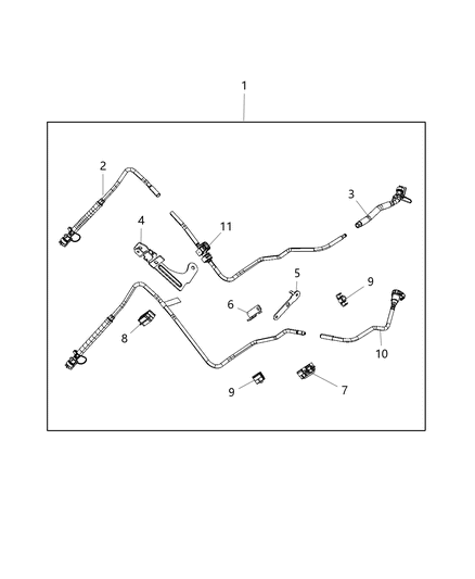 2020 Ram 1500 Clip-Fuel Line Diagram for 68307775AA