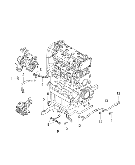2018 Jeep Compass Tube-Water Pump Diagram for 68348209AA