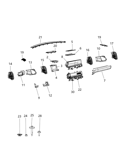 2019 Ram 1500 Bin-Glove Box Diagram for 5YK23TX7AF