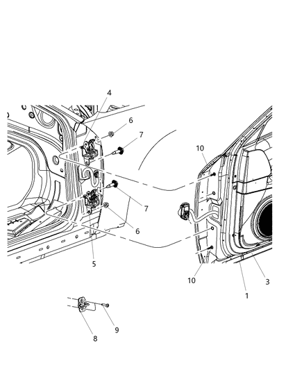 2010 Dodge Charger Panel-Door Outer Diagram for 5112019AB