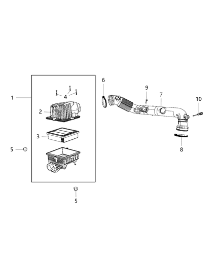 2019 Jeep Compass Cover-Air Cleaner Diagram for 68357169AA