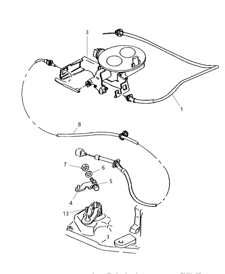 2005 Dodge Ram 1500 Cable-Throttle Valve Diagram for 53032665AE