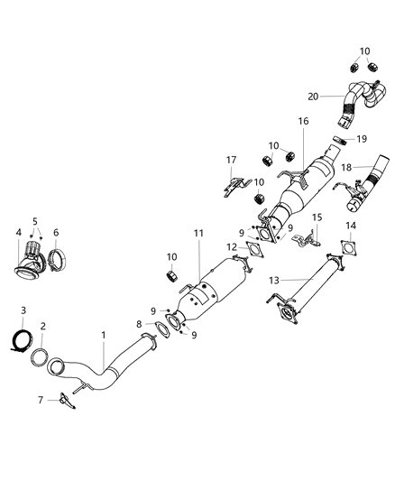 2019 Ram 3500 Cab Chassis Exhaust System Diagram 2