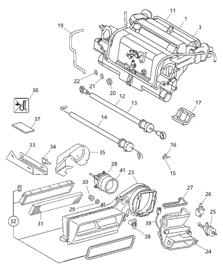 2003 Dodge Sprinter 2500 Air Conditioner And Heater Actuator Diagram for 5133441AA