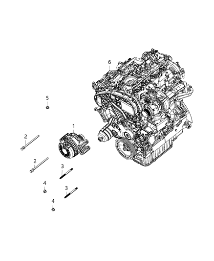 2019 Jeep Wrangler Generator-Engine Diagram for 68297398AB