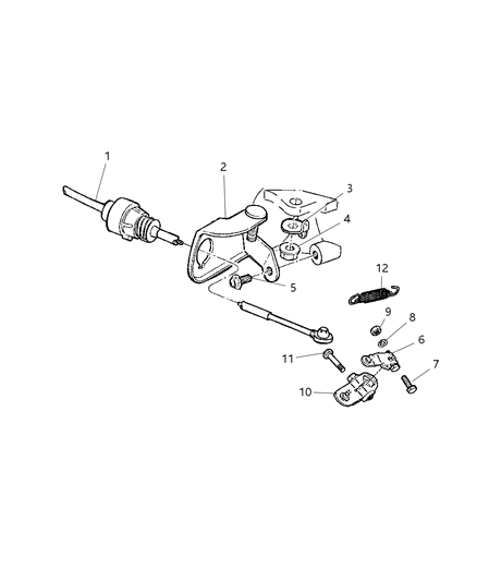 2002 Dodge Ram Van Transmission Shift Cable Diagram for 52107782AD