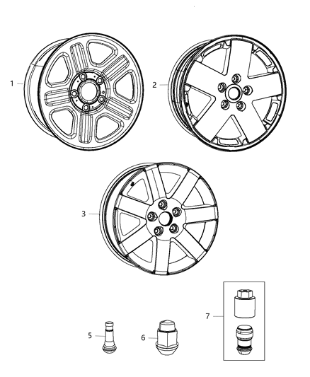 2012 Jeep Wrangler Aluminum Wheel Diagram for 1BZ81DD5AE