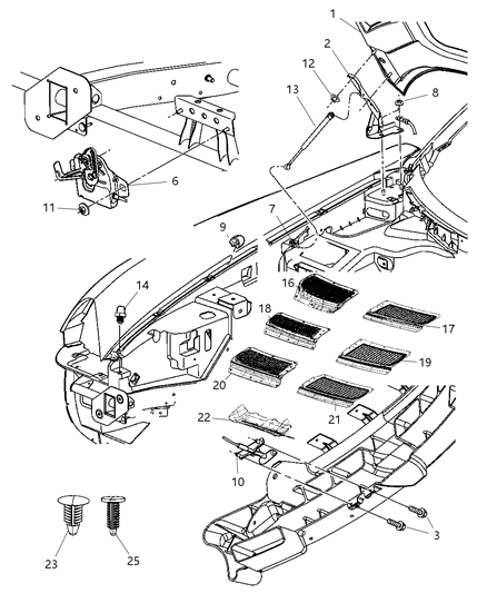 2008 Dodge Viper Hood Hinge Diagram for 4865638AD
