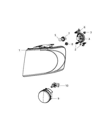 2009 Chrysler Aspen Lamp-Headlamp Park And Turn Diagram for 55078021AI