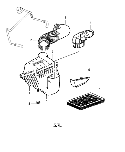 2004 Jeep Liberty Air Cleaner Diagram for 53013727AA