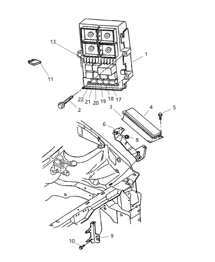 1998 Chrysler Town & Country Power Distribution - Junction Block - Relays Diagram