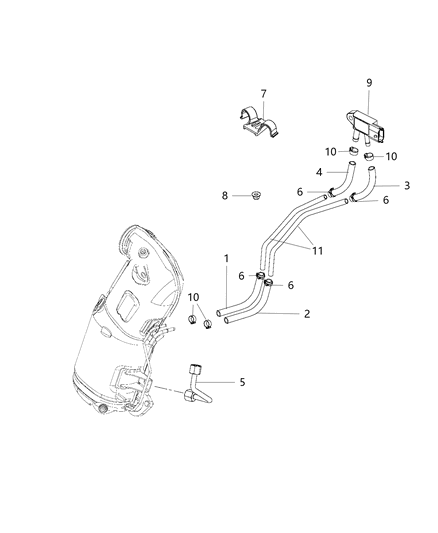 2018 Jeep Compass Hose-DPF Pressure Rear Diagram for 68207957AA