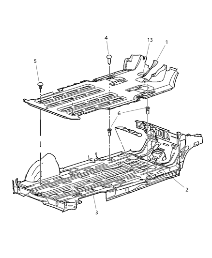 2004 Dodge Grand Caravan Carpet-Floor Diagram for RR21XDHAE