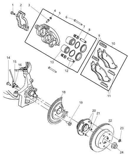 2000 Dodge Ram 1500 Front Brakes Diagram 1