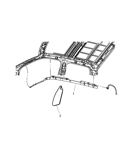 2012 Ram 1500 Side Curtain Air Bag Diagram for 52029425AD