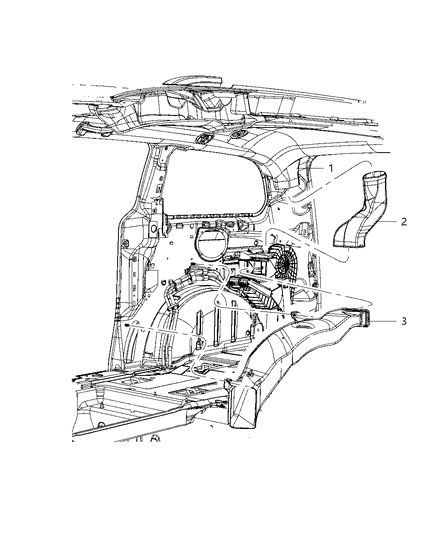 2008 Chrysler Town & Country Ducts & Outlets Rear Diagram