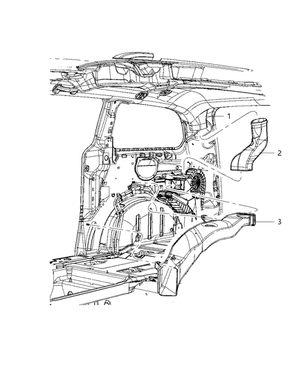 2008 Dodge Grand Caravan Duct-Rear A/C Diagram for 4677527AB