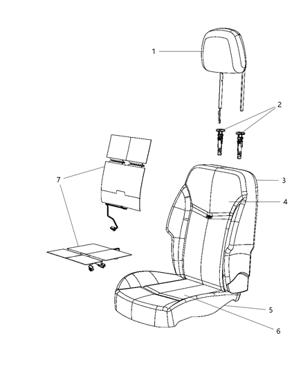 2013 Chrysler 200 Front Seat Cushion Cover Diagram for 5RB79DX9AA