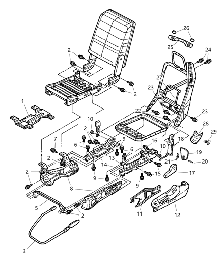 2002 Dodge Ram 2500 Quad & Club Cab Adjusters & Recliners Diagram