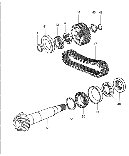 2003 Chrysler 300M Transfer Shaft & Differential Diagram