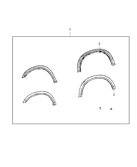 2018 Ram 3500 Pickup Molding Kit, Wheel Flares Diagram