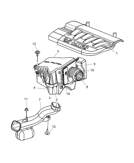 2006 Chrysler Pacifica Cover-Air Cleaner Diagram for 5103288AA