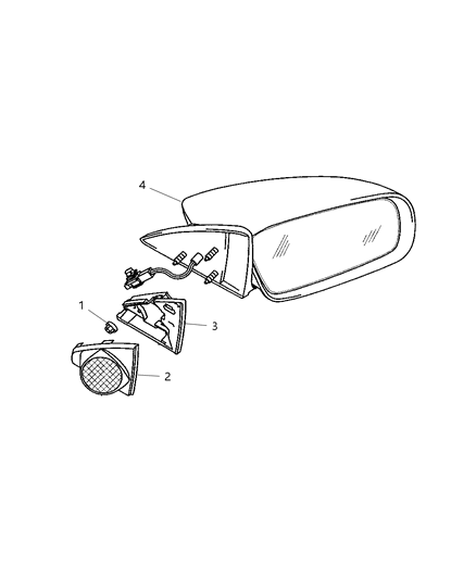 2001 Chrysler Sebring Outside Rear View Mirror Diagram for MR611885