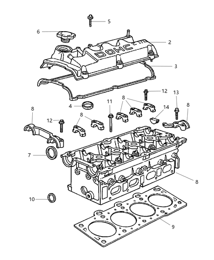 2002 Dodge Stratus Cylinder Head Diagram 1