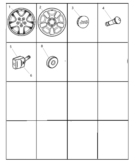 2004 Jeep Liberty Steel Wheel Diagram for 5GL65S4AAC