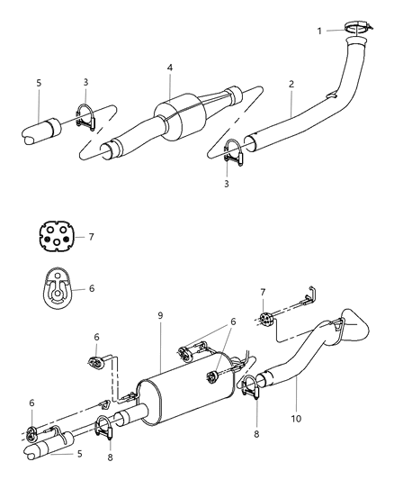 2004 Dodge Ram 3500 Exhaust Extension Pipe Diagram for 52103541AC