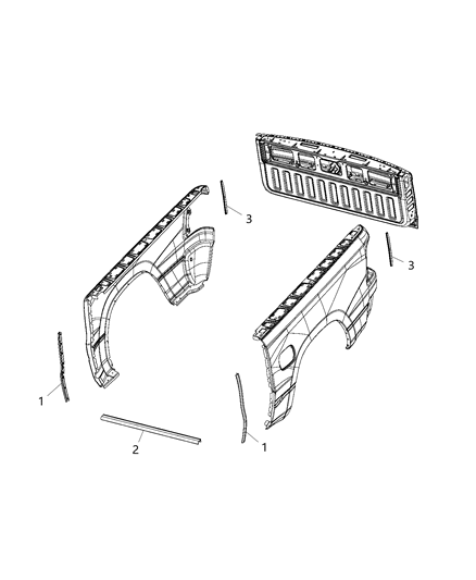 2021 Ram 1500 Seal-TAILGATE To Body Diagram for 68416838AB