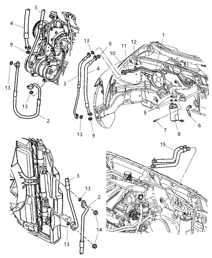 2001 Chrysler PT Cruiser Plumbing - A/C & Heater Diagram 2