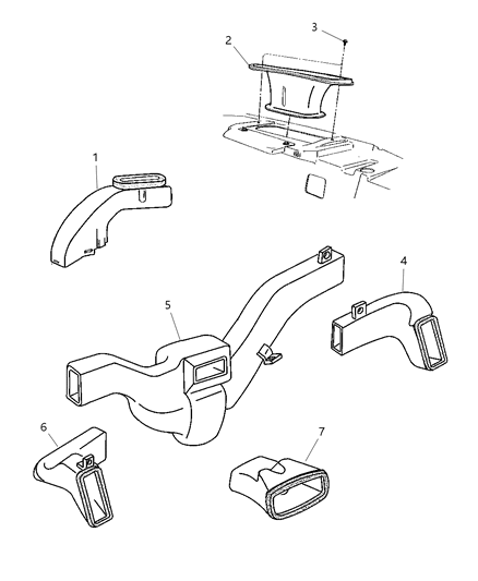 2001 Chrysler Prowler Duct-Air Outlet Diagram for 4815032