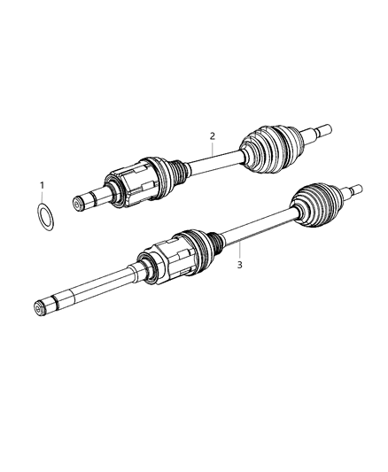 2021 Jeep Grand Cherokee Axle Half Shaft Right Diagram for 68193658AA
