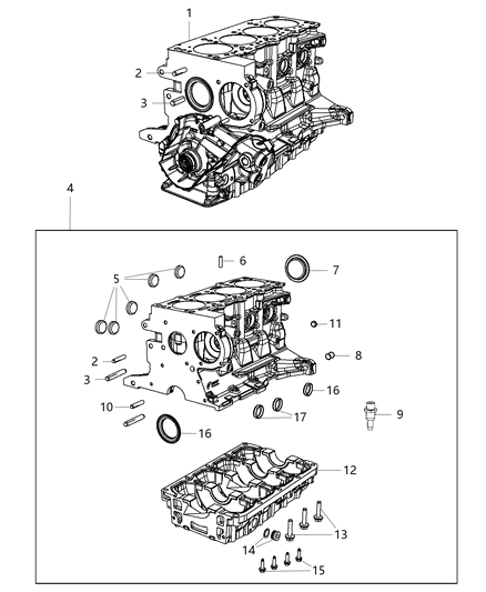 2019 Jeep Compass Cylinder Block And Hardware Diagram 1