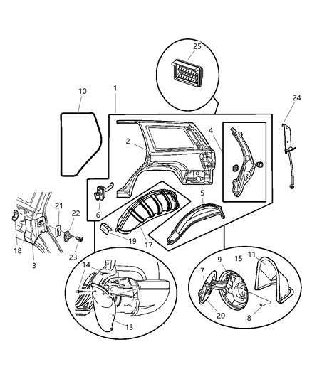 2003 Jeep Grand Cherokee Panel-Quarter Diagram for 5017867AD