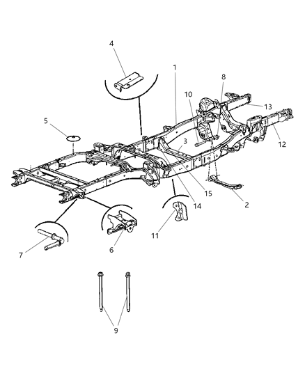 2008 Dodge Ram 1500 Frame-Chassis Diagram for 55366293AN