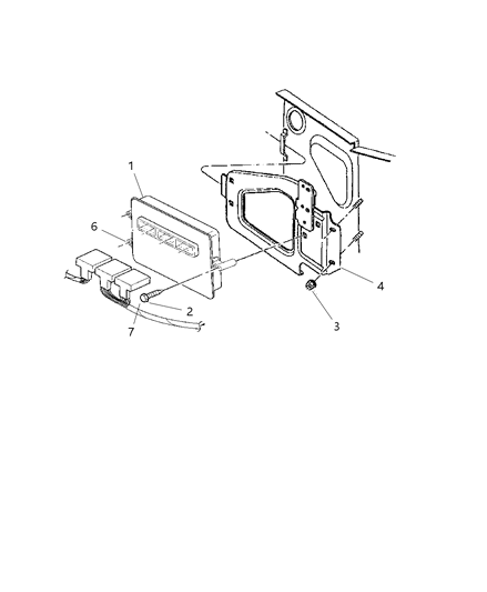 2003 Dodge Ram 1500 Engine Control Module Diagram for 56040460AB