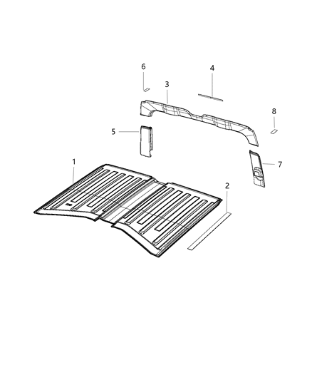 2018 Jeep Wrangler Headliner Diagram for 6CE58TX7AC