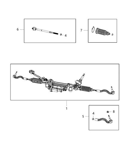2018 Jeep Grand Cherokee Gear-Rack And Pinion Diagram for 68321637AC