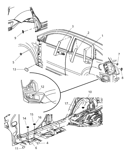 2007 Dodge Caliber Plugs & Tapes Diagram