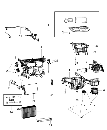 2013 Chrysler 300 A/C & Heater Unit Diagram