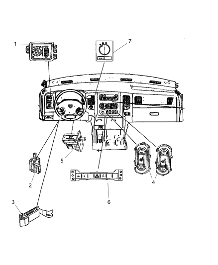 2011 Ram 5500 Switches Instrument Panel Diagram