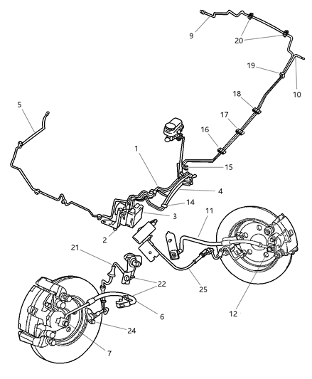 2002 Dodge Stratus Sedan Lines & Hoses Brake Diagram